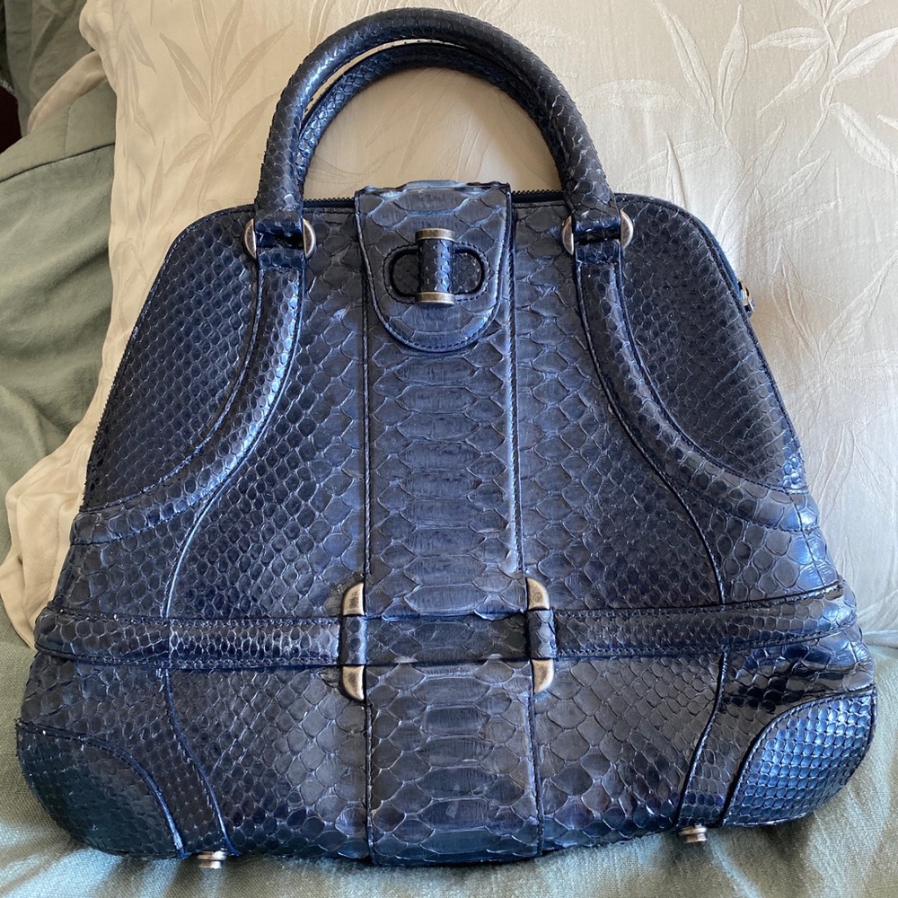 Alexander McQueen Blue Python Novak bag